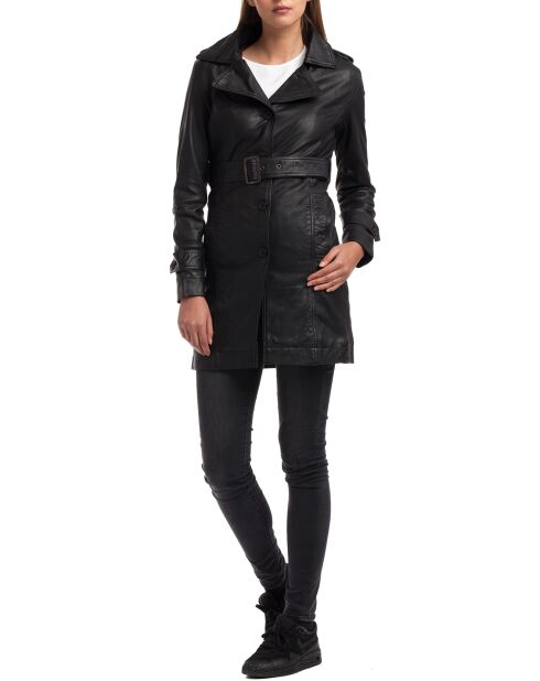 Veste en Cuir Elsa noire