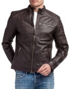 Blouson en Cuir Manuel marron