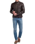 Blouson en Cuir Manuel marron