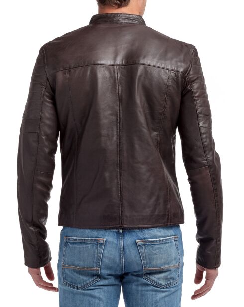 Blouson en Cuir Manuel marron