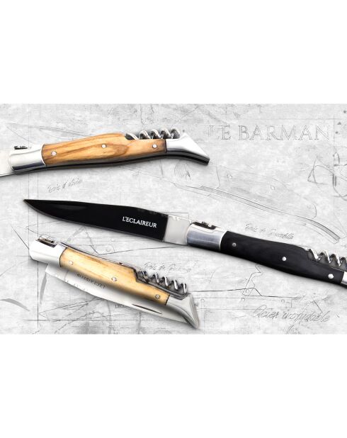 Couteau bois genévrier barman naturel - 21.2 cm