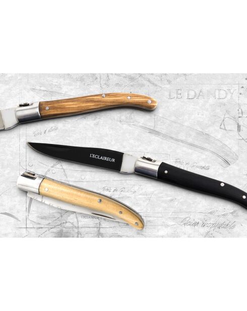 Couteau bois olivier dandy naturel - 19.8 cm