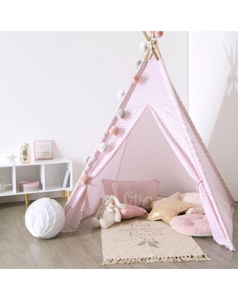 Tipi Deco rose - 120x160x120 cm