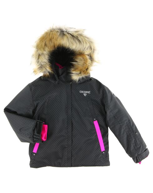 Veste de Ski Heidi col fausse fourrure noire