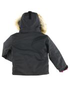 Veste de Ski Heidi col fausse fourrure noire