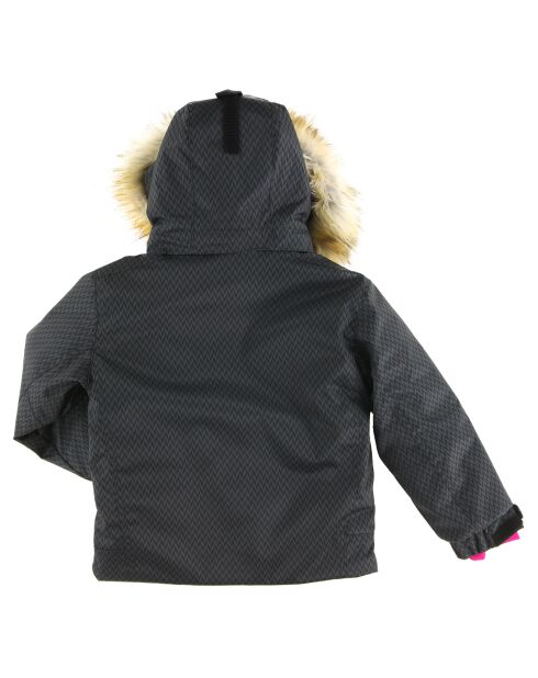 Veste de Ski Heidi col fausse fourrure noire