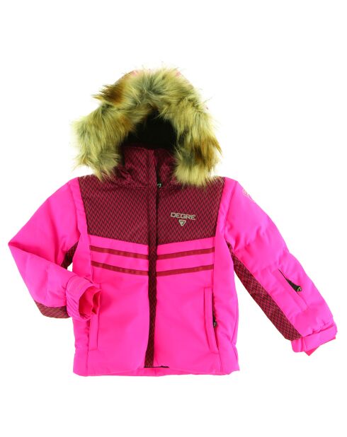 Veste de Ski Maya col fausse fourrure rose ultra