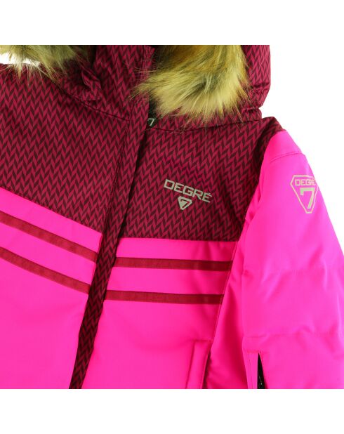 Veste de Ski Maya col fausse fourrure rose ultra