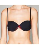 Haut de maillot de bain Balconnet noir/rouge