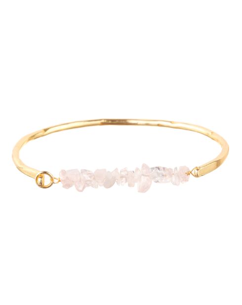 Jonc Célie Quartz en laiton doré