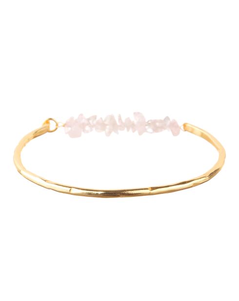 Jonc Célie Quartz en laiton doré