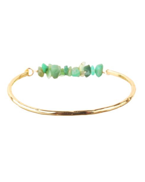 Jonc Célie Chrysoprase en laiton doré