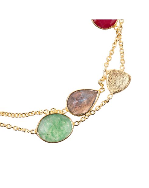 Bracelet Théa Labradorite & Aventurine en laiton doré