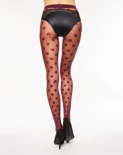 Collants Couture Légendaire 20 deniers à pois bordeaux