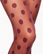 Collants Couture Légendaire 20 deniers à pois bordeaux