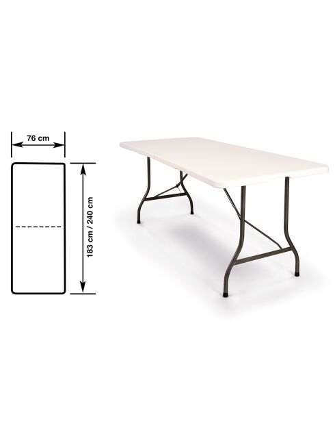 Table pliante blanche - L.180 cm