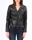 Veste en Cuir Constance noire