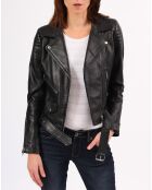 Veste en Cuir Constance noire