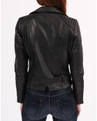 Veste en Cuir Constance noire