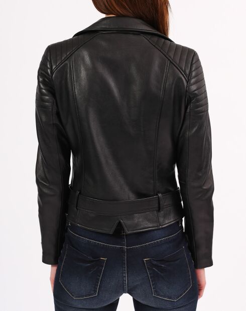 Veste en Cuir Constance noire