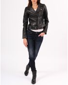 Veste en Cuir Constance noire