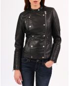 Veste en Cuir Marion noire