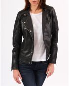 Veste en Cuir Marion noire