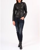 Veste en Cuir Marion noire