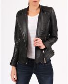 Veste en Cuir Valentina noire