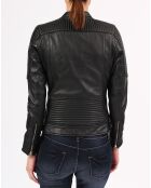 Veste en Cuir Valentina noire