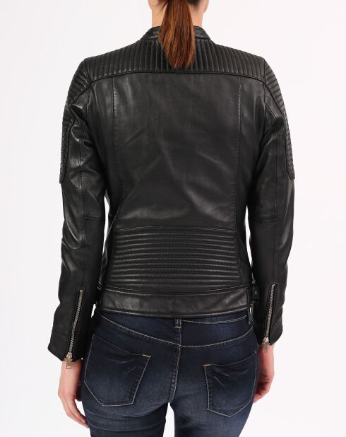 Veste en Cuir Valentina noire