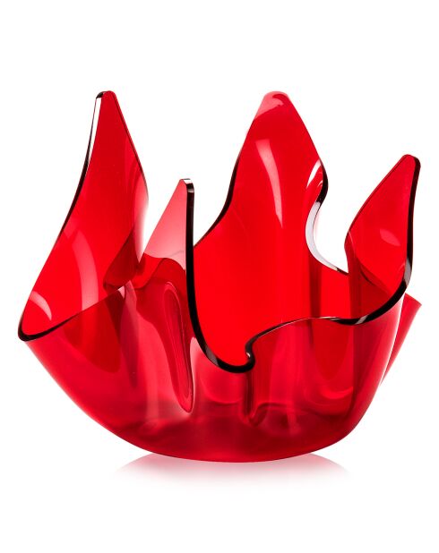 Vase Sia rouge transparent - D.22xH.21 cm