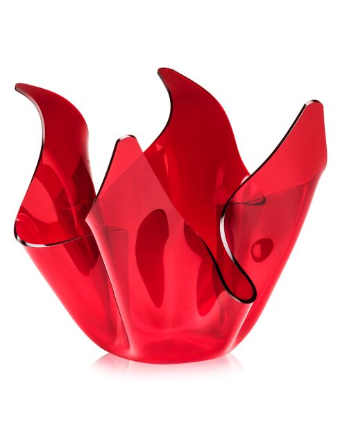 Vase Luana transparent rouge - 21x17x14 cm