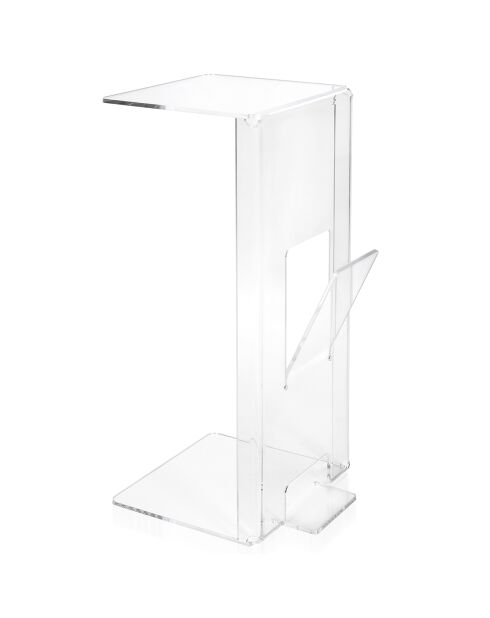 Bout de canapé classique transparent - 28x40x70 cm