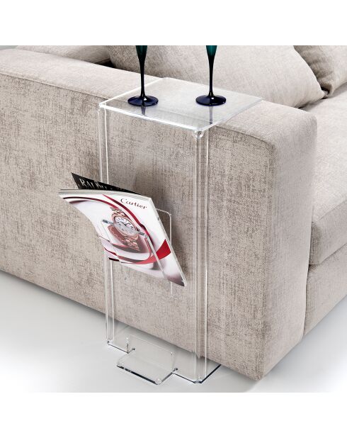 Bout de canapé classique transparent - 28x40x70 cm