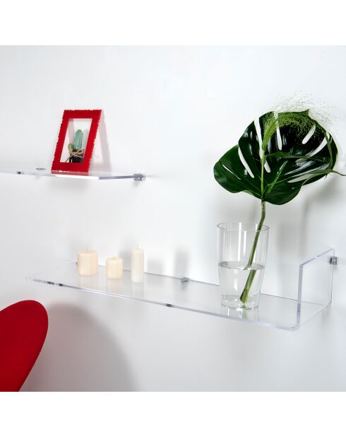 Etagère murale transparente - 76x25x16 cm