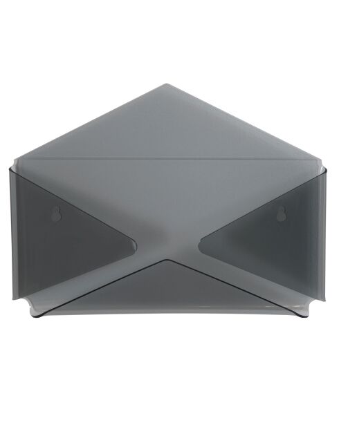 Porte-documents mural fumé transparent - 37x27x50 cm