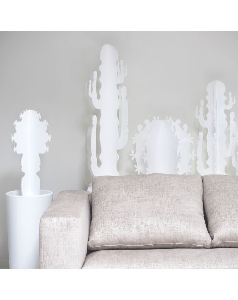Cactus décoratif blanc - D.40xH.102 cm