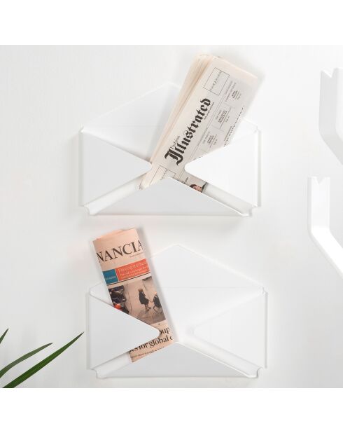 Porte-documents mural blanc - 37x27x7 cm