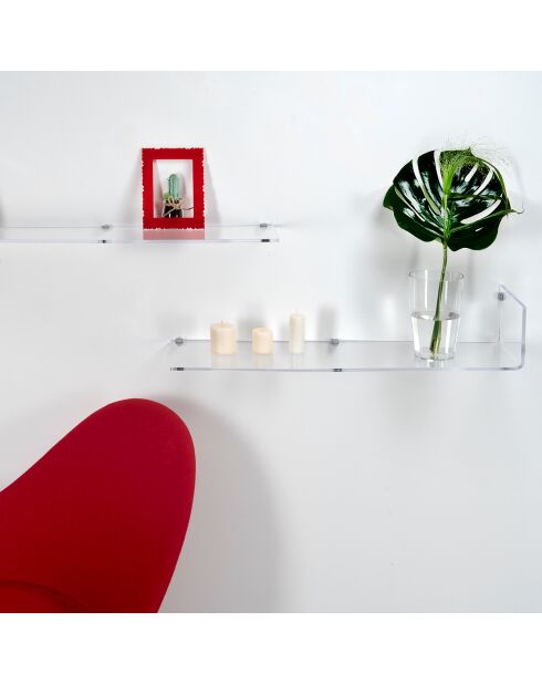 Etagère murale transparente - 76x25x16 cm