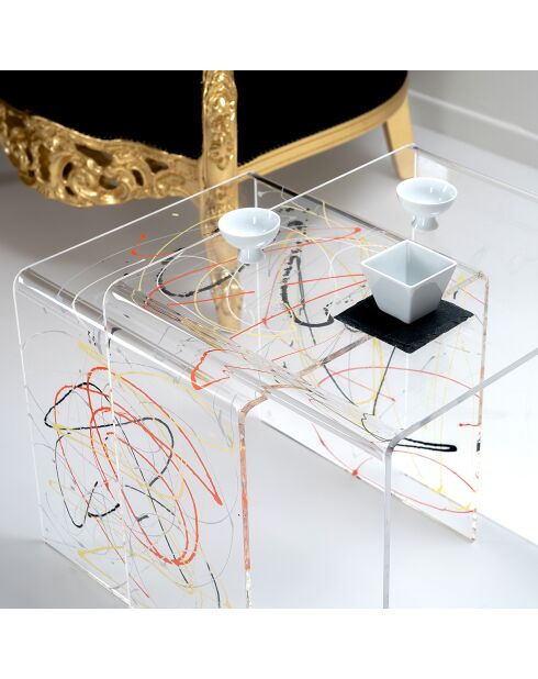 Table basse Arty multicolore - 40x40x40 cm