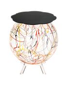 Meuble déco rangement arty noir/multicolore - D.40xH.55 cm