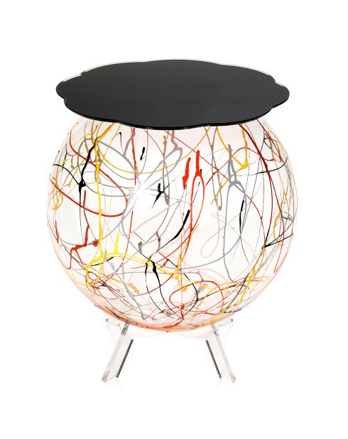 Meuble déco rangement arty noir/multicolore - D.40xH.55 cm