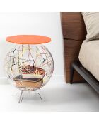 Meuble déco rangement arty orange/multicolore - D.40xH.55 cm