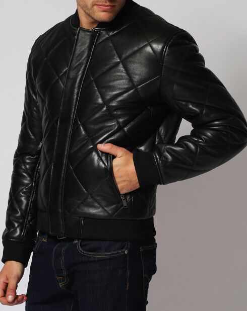 Doudoune en Cuir Andes noire