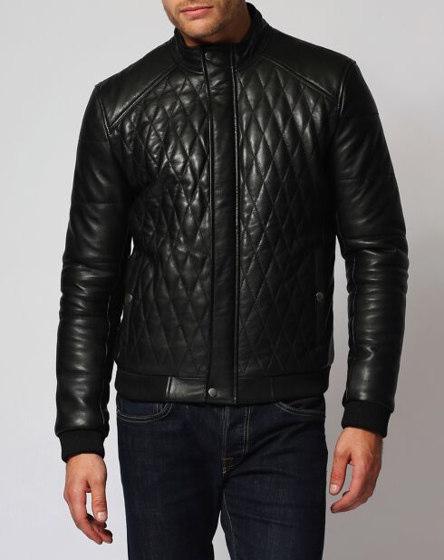 Doudoune en Cuir Javier noire