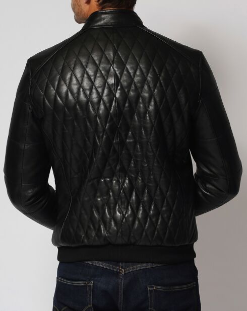 Doudoune en Cuir Javier noire