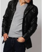 Manteau en Cuir Jordan noir