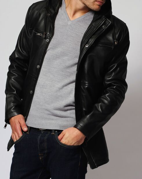 Manteau en Cuir Jordan noir