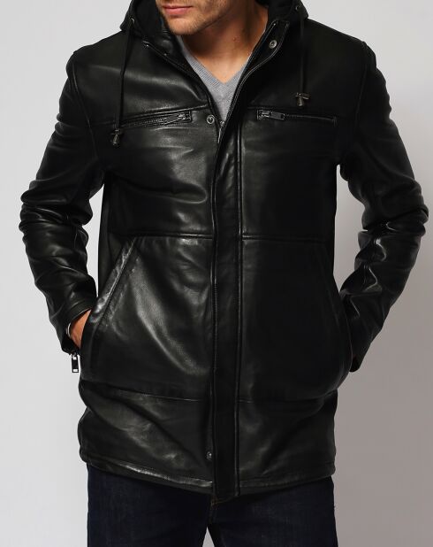 Manteau en Cuir Jordan noir